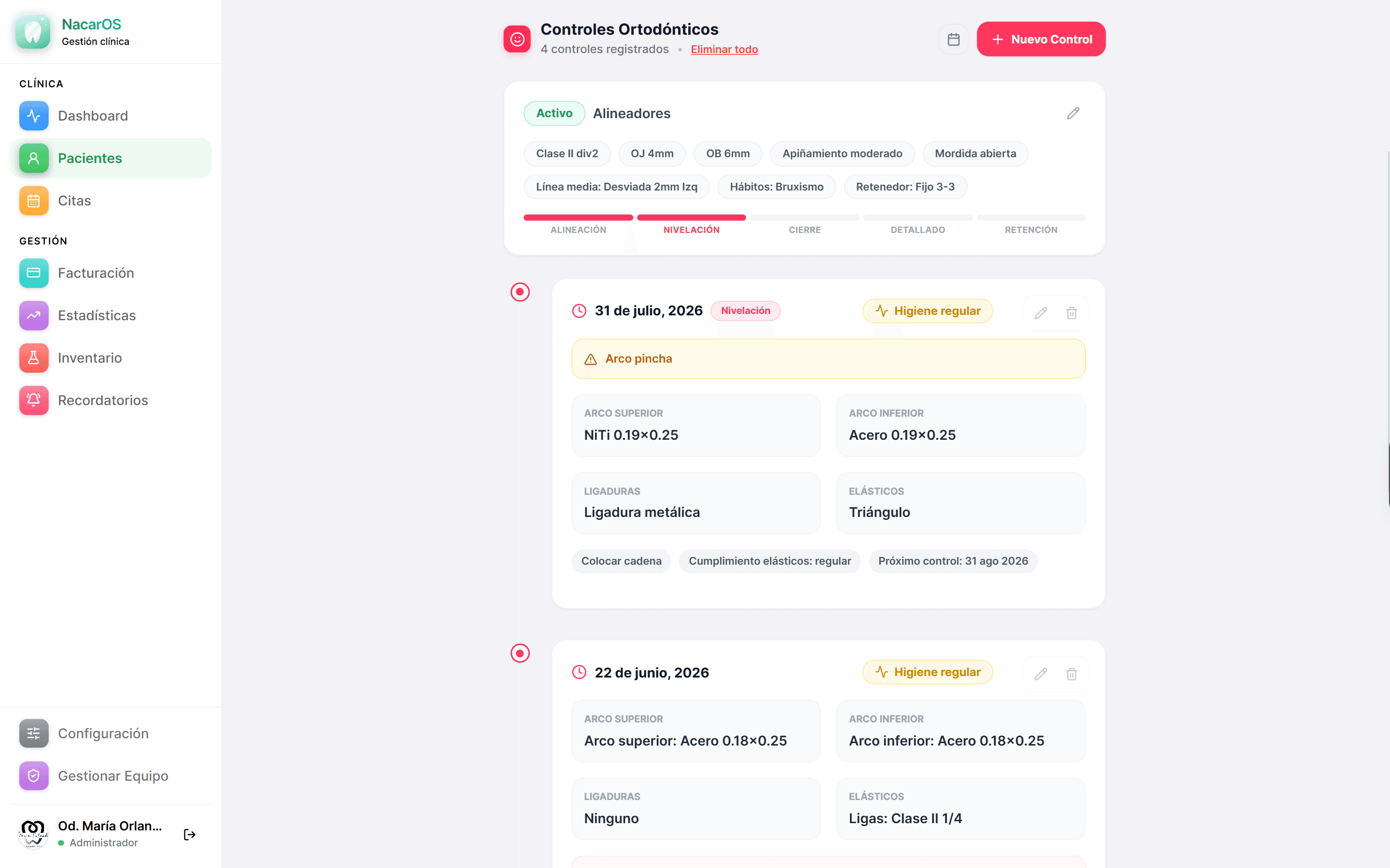 Ficha de Ortodoncia & Tablero de Casos